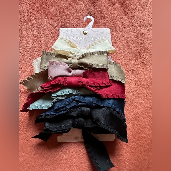 Sunday State Accessories - New in package Sunday State Bow Hair Elastic Ponytail holders. Set of 8.